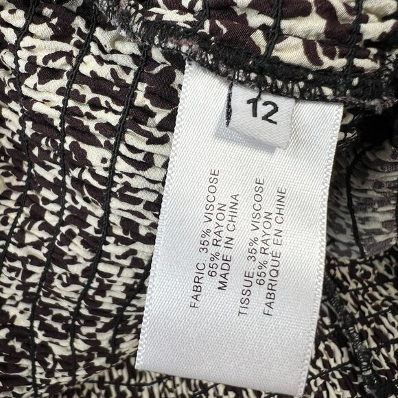 Proenza Schouler Floral Smocked Handkerchief Hem Midi Maxi Sundress Brown 12 - Picture 10 of 10